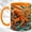 Orange, variant on Octopus Coffee Mug, Sunny Sea Life Mug, Ceramic 11 oz