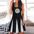 thumbnail image 2 of Vestidos de verano para mujer Estampado de playa Sin mangas Cuello redondo Casual Vestido sin mangas suelto Fridja hj2151, 2 of 5