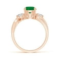 thumbnail image 2 of ANGARA Natural 1.2 ct Emerald and Diamond Twisted Vine Engagement Ring in 14K Rose Gold for Women (Size-7mm) | May Birthstone, Birthday, Anniversary, Jewelry Gift for Women | Natural Emerald Ring, 2 of 10