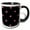 Black/White, variant on 3drose, Rose Polka Dots, Small Pink Rose Blossoms Make Up a Colorful Pink Pattern Against Black Background, 11oz Mug