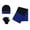 Blue,  Black, variant on Minus 5 Degrees Boy's 8-18 Color Block Winter Beanie Scarf and Gloves Set