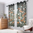 thumbnail image 6 of Orange and White Wildflowers Semi Sheer Curtains for Living Room Bedroom Set of 2 Insulated Window Drapes, 6 of 6