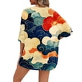 thumbnail image 4 of Breezora Blouse Imprimée pour Femmes avec Manches Bouffantes, Cardigan Léger pour Superposition et Décontracté Taille TG Rouge, 4 of 5