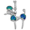 thumbnail image 2 of Sterling Silver Synthetic Opal Poodle Dog Necklace for Women CZ Accent Hand inlay 18 inch ROPH_25, 2 of 2