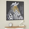 thumbnail image 2 of 32" x 32" Zebra Framed Wall Art with Gold Foil Accents, by DecMode, 2 of 9