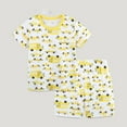 thumbnail image 3 of shoper Boys Casual Summer Outfit Fun Print 2-Piece Cotton T-Shirt & Shorts Set Everyday Sleeping Wear Yellow 6Y, 3 of 4