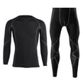 thumbnail image 2 of Men's Black Long-Sleeve Stretch Quick-Dry Sportswear for Fitness, Running, and Gym Workouts, 2 of 8