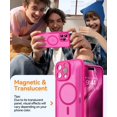 thumbnail image 3 of Magnetic Case for iPhone 16 Pro Max with Full Camera Protection [Compatible with Magsafe] [Translucent Matte] Protective Phone Case, Hot Pink,Hot Pink, 3 of 5