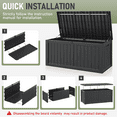 thumbnail image 3 of Bifanuo 130 Gallon Deck Box Lockable Resin Outdoor Storage Box Waterproof Outdoor Container for Patio Furniture Cushions, Pillow,Black, 3 of 8