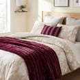 thumbnail image 2 of Mainstays Channel Faux Fur Blanket, Red Current, Full/Queen, 86" x 90", 2 of 5