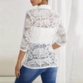 thumbnail image 3 of Women's Fashion Lace Jacket Elegant Casual Outerwear White S, 3 of 3