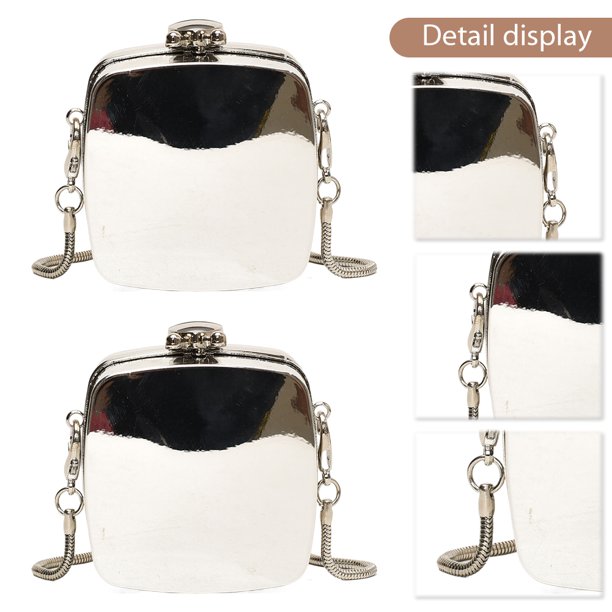 Mini Bolso Acrílico Informal Wdftyju Bolso Noche Bolso Cruzado Con Cadena 9023 2 Plata