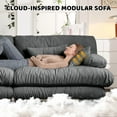 thumbnail image 5 of GAKMCIL 173.2" Loveseat Sofa, 4 Seater Modular Sectional Sofa, Large L Shaped Sectional Fluffy Couch, Chenille Cloud Couch with 2 Ottoman, Deep Seat Sofas for Living Home, 5 of 9