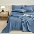 thumbnail image 6 of JELLYMONI 3 Pieces Luxury Soft Microfiber Sheets Set ,16" Deep Pocket Queen Size Silky Bedding Sheets & Pillowcases（Twin, Blue), 6 of 6