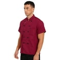 thumbnail image 3 of MSemis Short Sleeves Chef Coat Jacket Uniform for Men Women for Food Service Caterers Bakers and Culinary Red XXL, 3 of 6
