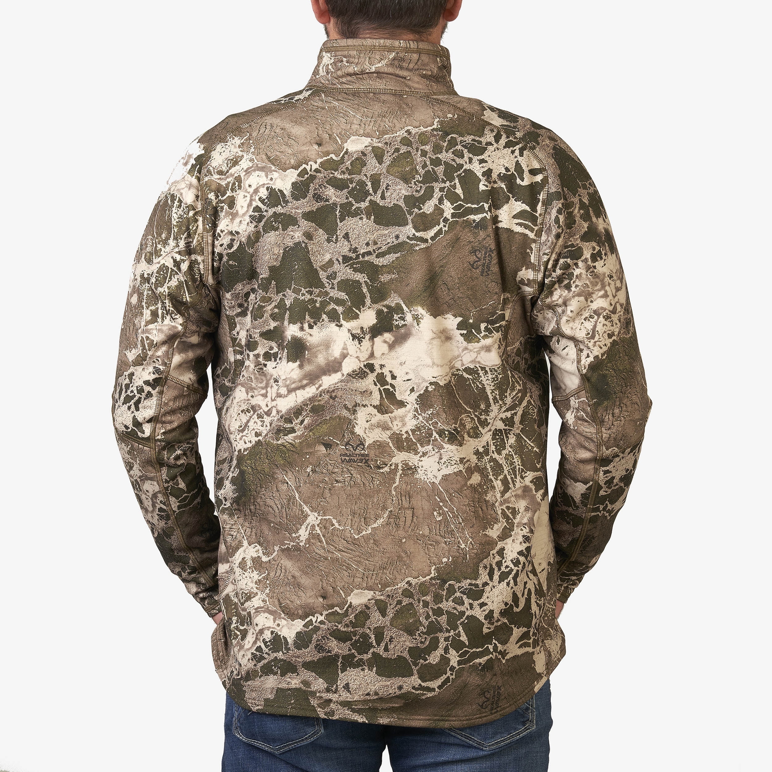 Realtree WAV3X Hillside Men's Hunting 1/4 Zip Pullover, New
