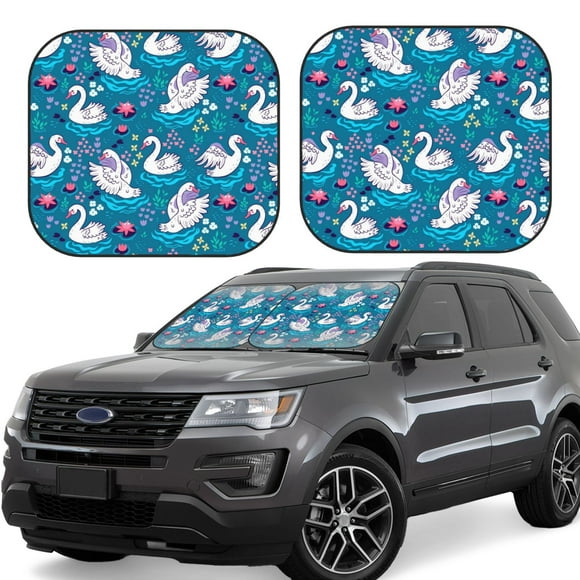 Fotbe Pare-Soleil de Pare-Brise de Voiture 2 Pcs / Bloqueur de Soleil pour Pare-Brise de Voiture / Accessoires Intérieurs Pliables pour Protection Solaire-Petit