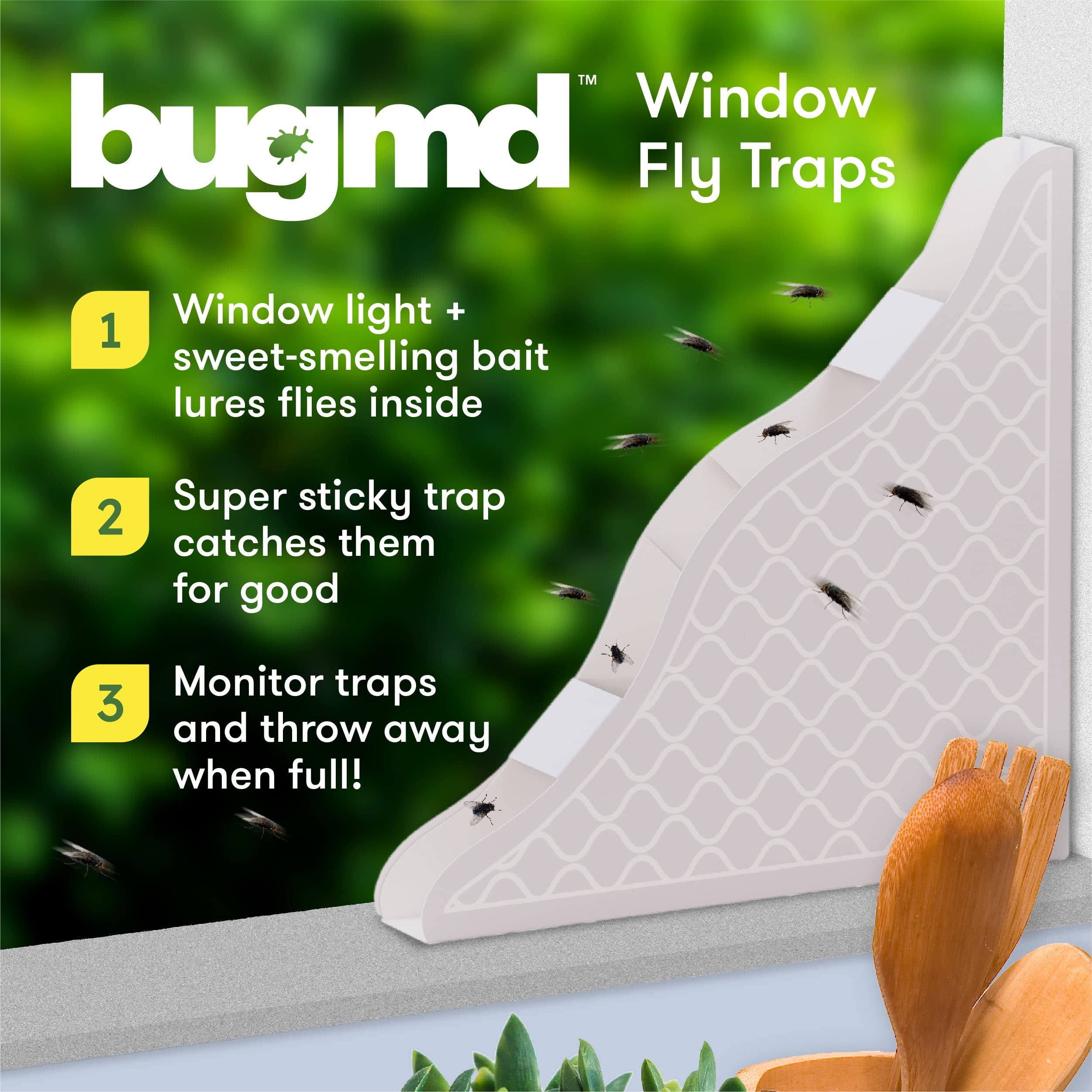 BugMD Barfly Window Replacement Traps (6 Pack) - Window Fly Paper, Fly Trap Indoor, Window Fly Strips, Window Fly Tape, Indoor Fly Trap for Home, Fly