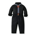 thumbnail image 6 of RUTAYY Children Boys Outfit Sets Long Sleeve Stand Collar Solid Color Shirt Tops Suspenders Pants with Pocket Gentleman Outfits Casual Daily Wear, 6 of 6