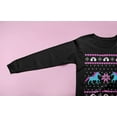 thumbnail image 5 of Old Glory Unicorn Rainbow Ugly Christmas Sweater Youth Long Sleeve T Shirt, 5 of 6