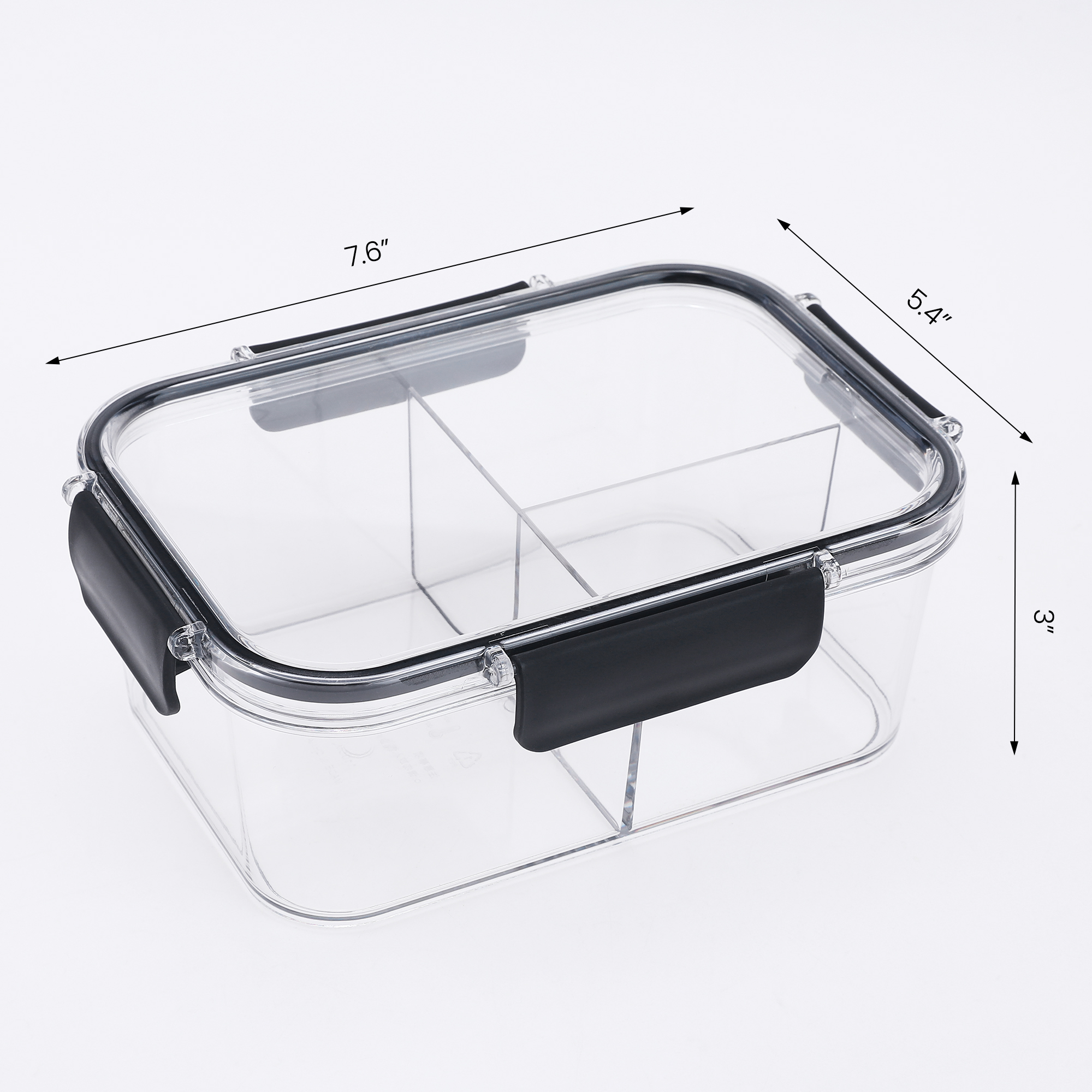 Unique Bargains 5 Packs Food Storage Containers Leakproof Lunch Box 37 oz With-Grid