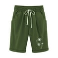 thumbnail image 4 of Gspmoly Shorts de Course pour Femmes, Shorts pour Femmes et Pantalon en Lin à Imprimé à la Mode Taille Élastique 5 Pouces Cordon de Serrage Shorts 5 Pouces Shorts de Randonnée Femmes Économies Vert m, 4 of 4