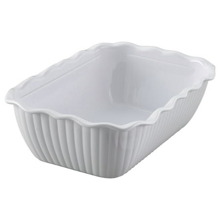 Winco CRK-10W Deli Crock - 10 x 7 x 3 in., White