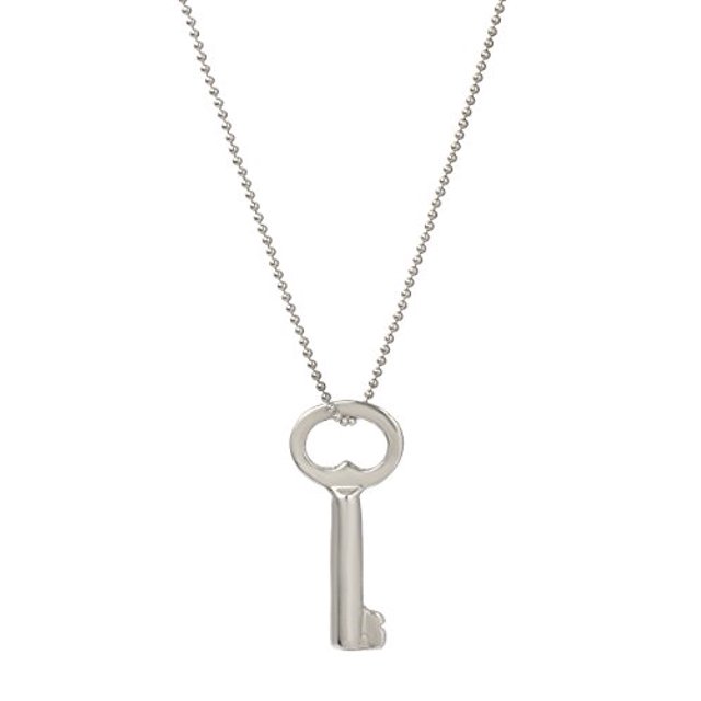 Pendentif en argent sterling Key Collier, 18"