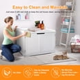 thumbnail image 6 of WoofPaw Litter Box Enclosure Furniture, Cat Washroom, Hidden Litter Box Cover, Cabinet for Large Cat, Dog Proof Cat Litter Boxes, Hideaway Litter Box, Cat House,White, 6 of 13
