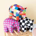 thumbnail image 4 of Figura de Elmer The Elephant de Anime Kawaii, muñeco de peluche de dibujos animados, elefante a cuadros, Emma, juguetes de peluche, decoración de habitación, regalo de cumpleaños para niños, 4 of 5