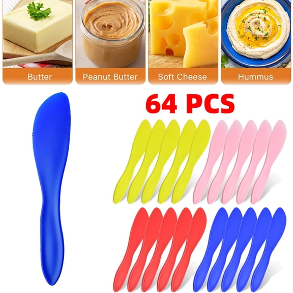 64PCS Butter Knife Spreader, Multi Purpose Kitchen Frosting Knives for Cheese Cream Icing