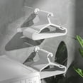 thumbnail image 4 of Clothes Hanger Storage Rack Wall Mounted Stainless Steel Telescopic Hook White 8.6x2.7x2.7in, 4 of 6
