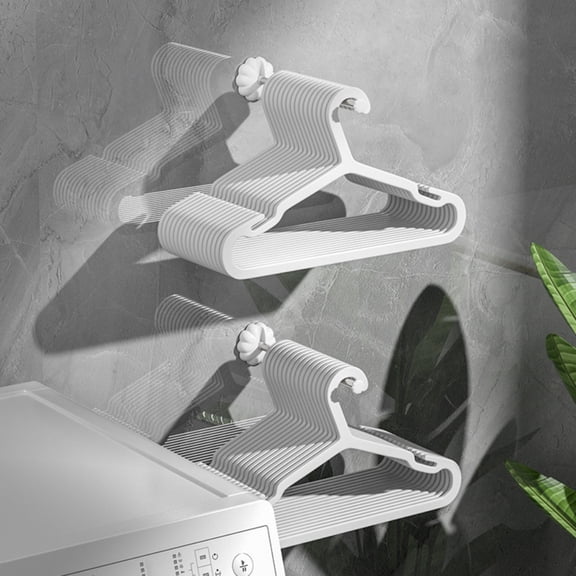 2Pack Clothes Hanger Storage Balcony Bathroom Sorting Non Punching Wall Hanging Telescopic Hook Clothes Hanger Storage Rack