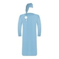thumbnail image 4 of Zaldita Mens Middle East Pajama Sets Button Up Long Robe Sleeping Nightshirt with Hat Outfits Light Blue L, 4 of 6