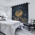 thumbnail image 5 of PBOBRIICH Dark Blue Curtains,Gold Moon and Crane Pattern Window Curtains for Living Room Bedroom Kitchen 2 Panels,42x84 Inch, 5 of 6