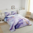 thumbnail image 3 of Marble Bedding Set Purple Gold Abstract Marbling Down Comforter Full Watercolor Marble Art Comforter Set For Adult Women Room Decor,Aesthetic Marble Print Bed Set, 3 of 7