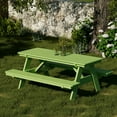 thumbnail image 2 of Wildridge Heritage 72 in. Picnic Table with Attached Benches, Lime Green - Outdoor Weather Resistant HDPE Picnic Table for Patio, Porch, Deck, Lawn, 2 of 4