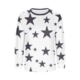 thumbnail image 6 of ZUKMRJPC Women's Long Sleeve Shirts Crewneck Cute Stars Print Loose Fit Tunics Sweatshirt Fall Soft Comfy Casual Basic Cotton Tees Tops, 6 of 7