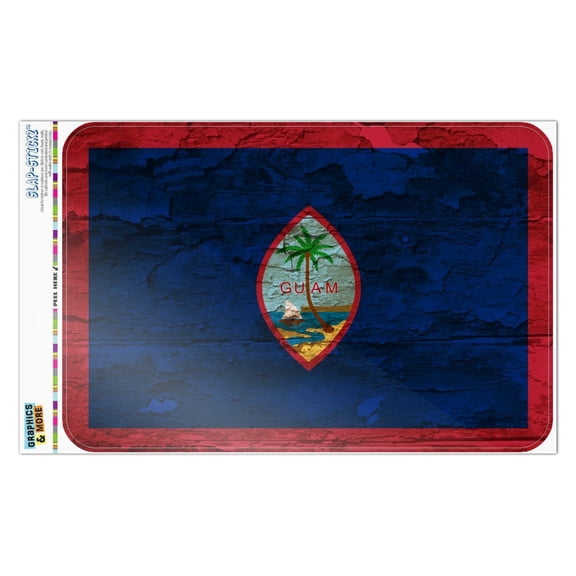 Rustic Distressed Guam Flag Home Business Office Sign