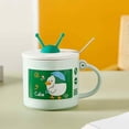thumbnail image 2 of Taza con forma de TV de 350ml, taza con sentido de diseño de nicho, taza de agua creativa bonita con tapa, cuchara, taza de leche de cerámica de dibujos animados, 2 of 5