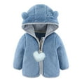 thumbnail image 2 of Bovxnpu Toddler Boys Girls Fall Winter Jacket, Girls Hooded Fleece Jacket Zipper Coat, Toddler Kids Boys And Girls Solid Color Cute Long Sleeve Heart Pendant Hooded Coat Jacket Suit, 2 of 4