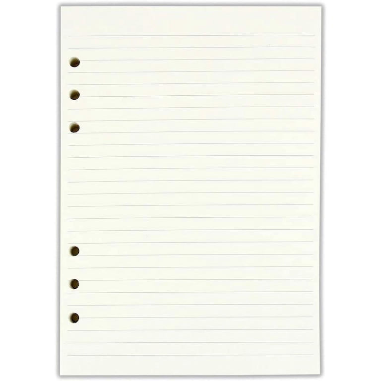 Lot De 2 Blocs Papier Vierge A6 - 6 Trous - 160 Feuilles/320 Pages - 100g/m² Beige - Pour Classeur Filofax A6