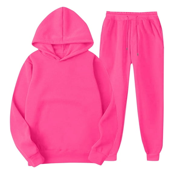 ZUKMRJPC Womens 2 Piece Long Sleeve Fleece Lined Casual Hoodie Sweatsuit Sets Oversized Sweatshirt Baggy Jogging Sweatpants Outfits