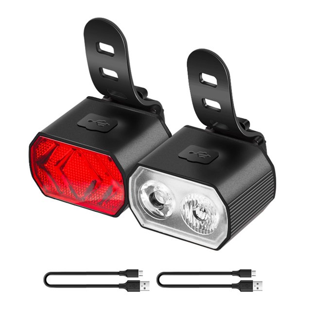 Advancent Faro de bicicleta al aire libre LED USB recargable linterna de seguridad impermeable luces de advertencia ciclismo linterna accesorios lámparas Bicicletas eléctricas Advancent OD029183-00