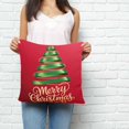 thumbnail image 2 of Red Green Christmas Pillow Covers 16x16 Inch Decorative Throw Pillow Cover, Xmas Tree Modern Art Sofa Pillowcases Accent Cushion Case Home Decor Bedroom Living Room, 2 of 6
