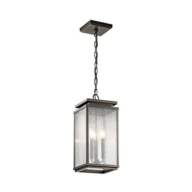 Kichler 49387OZ Manningham Outdoor Pendant 3 Light&#44; Olde Bronze