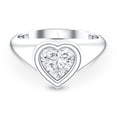 thumbnail image 4 of Rosec Jewels Certified Lab Grown Diamond Heart Engagement Ring 2 Carat - EF-VS Quality Certified Diamond Signet Ring with Jewelry Box, 925 Sterling Silver, US 4.00, 4 of 8