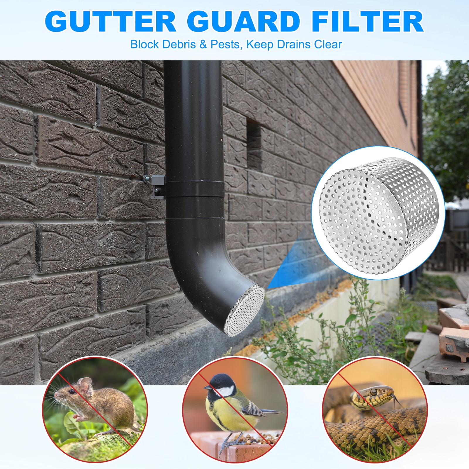 Uxcell 1-Pack Termination Mesh Screen Vent Covers, 5.71–5.04 Inch ID Stainless Steel Conical Exhaust Pipe Cover Strainer for Preventing Birds/Leaves from Entering