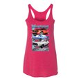 thumbnail image 2 of Wild Bobby Mustang Ford Classics Cars and Trucks Women Tri-Blend Racerback Tank Top, Shocking Pink, Small, 2 of 6