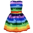 thumbnail image 2 of Girls Sleeveless Rainbow Cat Costume Bowknot Twirl Dress for Halloween, 2 of 6
